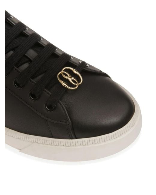 Bally Black Lace-Up Logo-Plaque Sneakers
