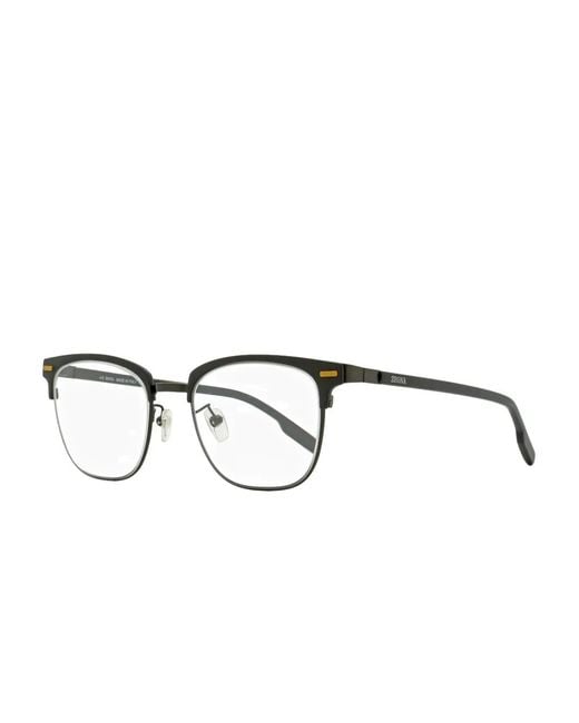 Zegna Black Square-Frame Glasses for men
