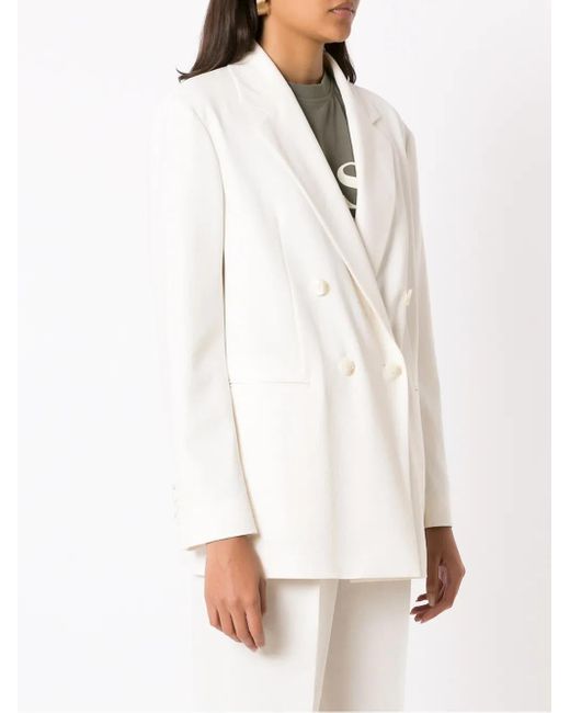 Boss White Double-Breasted Blazer