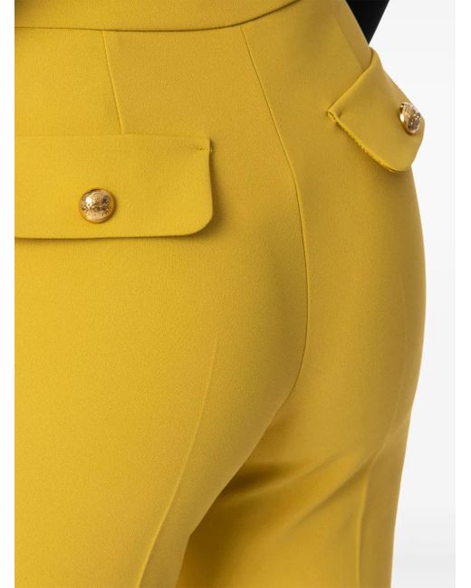 Elisabetta Franchi Yellow Cropped Trousers