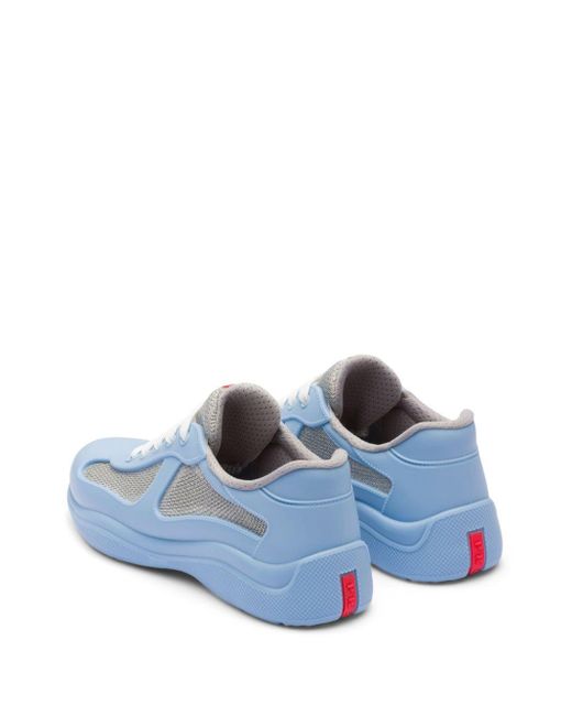 Prada America's Cup Sneakers Met Vlakken in het Blue