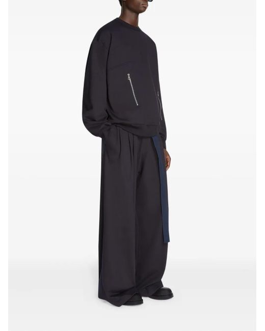 Dries Van Noten Blue Zip-Pocket Strap Sweatshirt for men