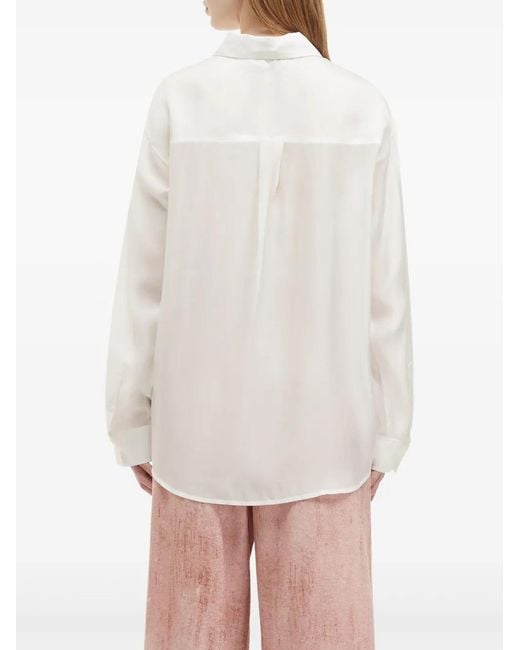 B+ AB White Tie-Detail Button-Up Shirt