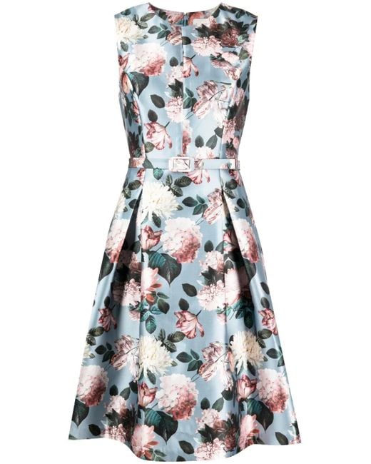 Sachin & Babi Blue Kleid Mit Blumen-Print