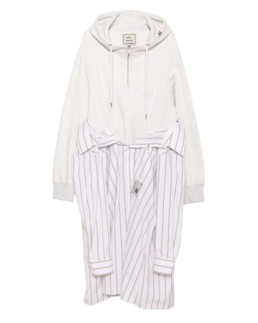 Maison Mihara Yasuhiro White Combined Hoodie Dress