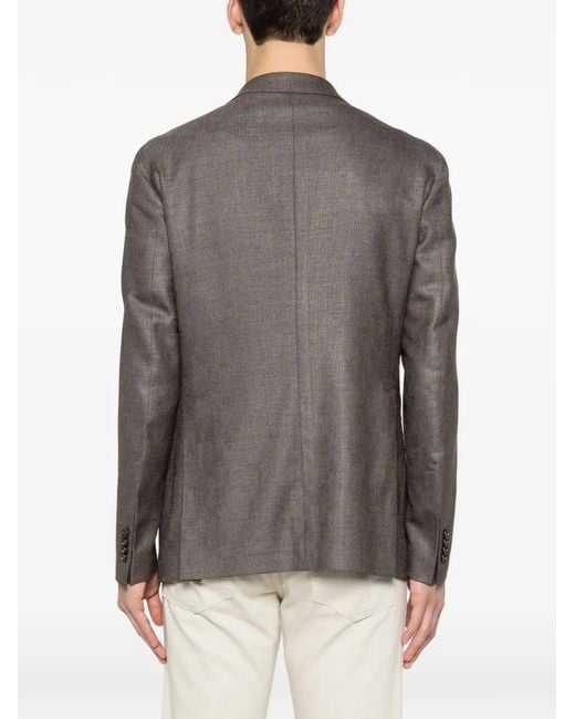 Tagliatore Gray Double-Breasted Blazer for men