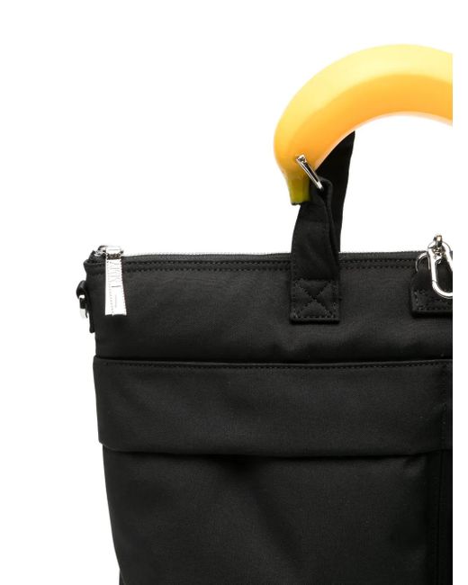 Maison Mihara Yasuhiro ロゴパッチ ハンドバッグ Black