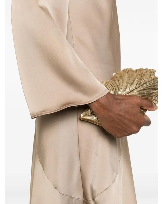 Pennyblack Natural One-Shoulder Slit Maxi Dress