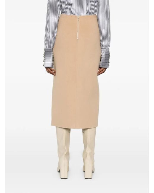 Sportmax Natural Slit Pencil Skirt