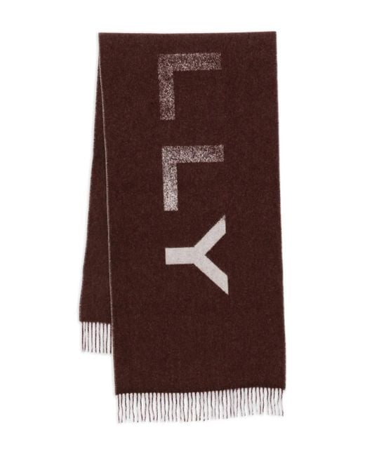 Bally Purple Logo-Intarsia Scarf for men