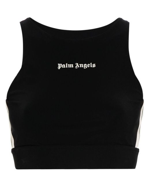 Palm Angels Black Trägershirt mit Logo-Print