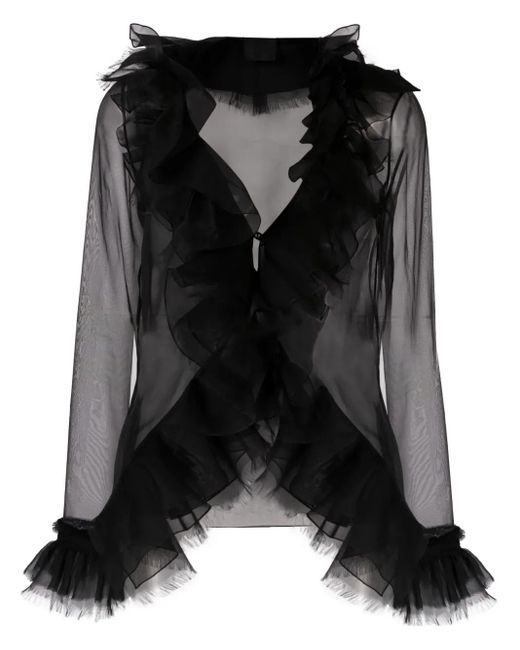 Givenchy Black Bluse Mit Rüschen