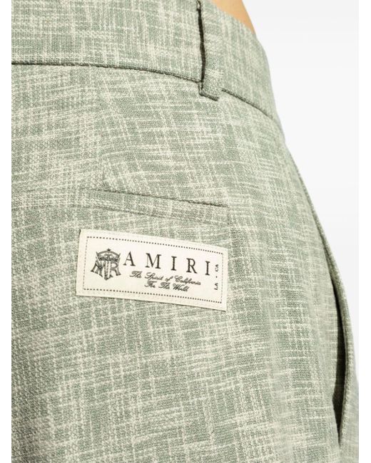 Amiri Green Pleated Mélange Trousers for men