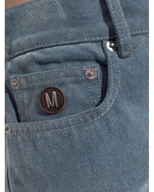 Moschino Blue Midi Button-Fastening Denim Skirt