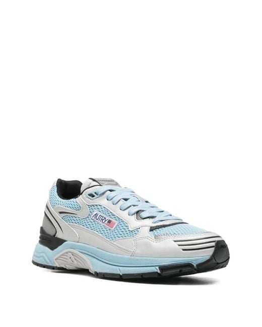 Autry Blue Logo Patch Sneakers for men