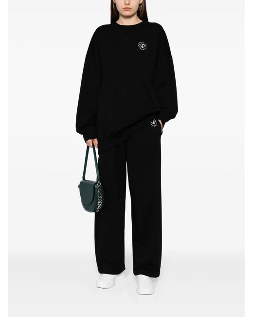 Stella McCartney Black Logo-Patch Cotton Track Pants
