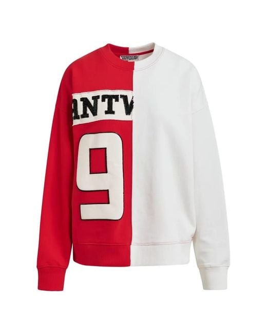 Essentiel Antwerp Red Sequin Detail Sweatshirt