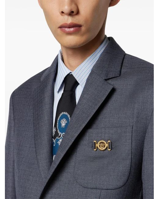 Versace Blue Checked Pocket Blazer for men