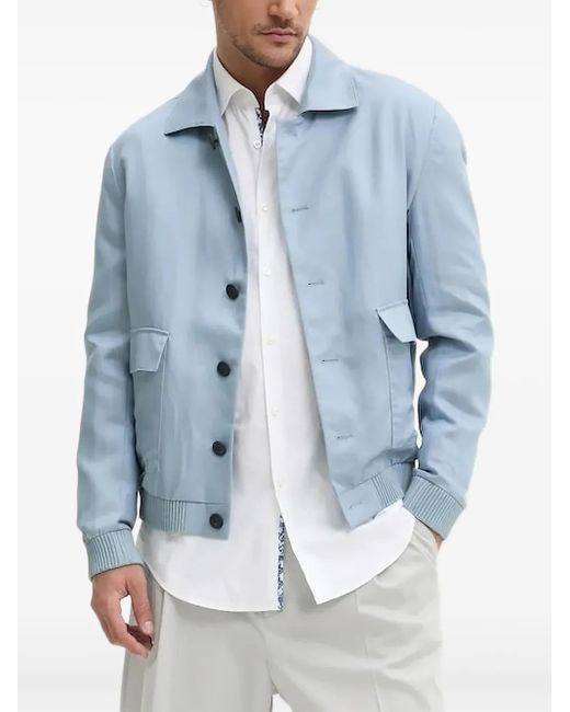 HUGO Blue Button-Fastening Jacket for men