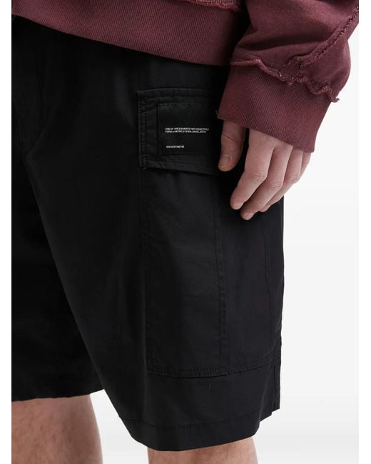 FIVE CM Black Cargo-Pocket Shorts for men