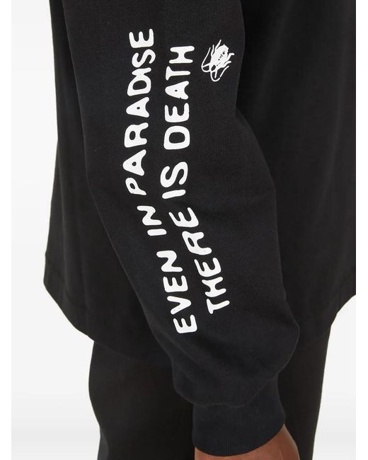 Death Cigarettes Black Graphic-Print Long-Sleeve T-Shirt for men