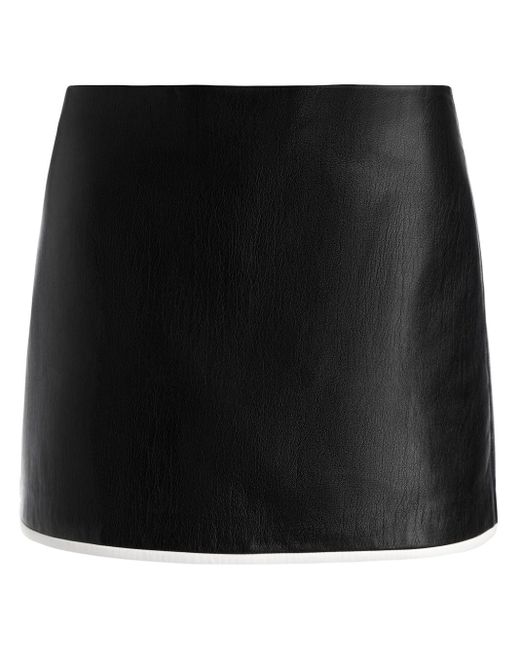 Alice + Olivia Black Rubi Faux-leather Miniskirt