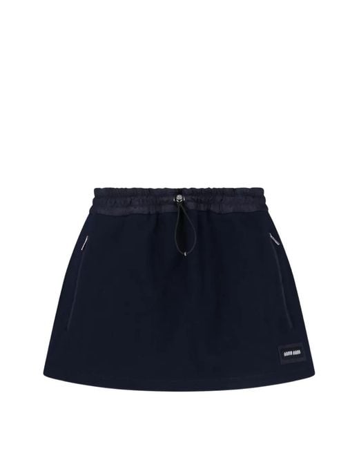Miu Miu Blue Cotton Fleece Miniskirt