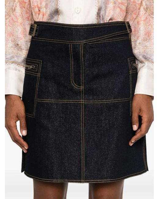 Etro Black Denim Mini Skirt