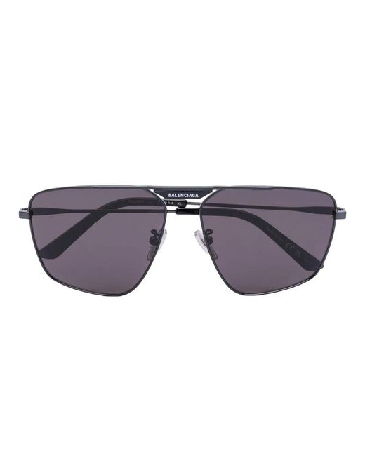 Balenciaga Blue Geometric Pilot-Frame Sunglasses for men