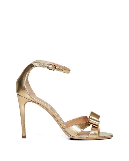 Ferragamo Metallic Vara Bow Sandals