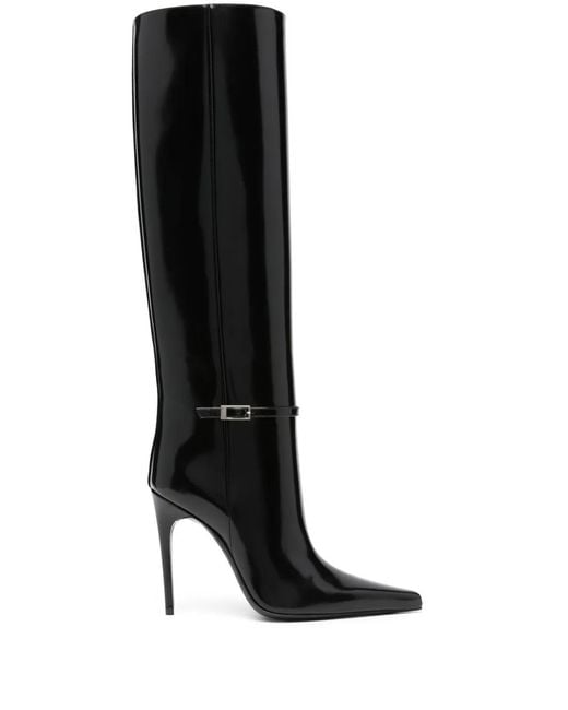 Saint Laurent Black Vendome 110Mm Buckled Boots