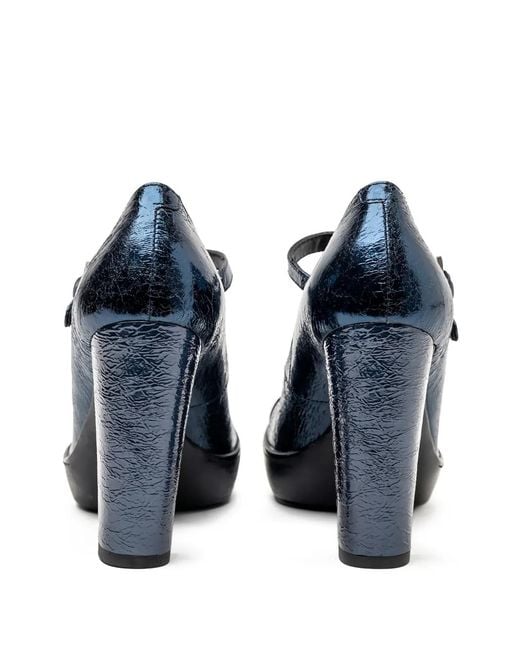 Hogan Blue Buckle-Strap Pumps