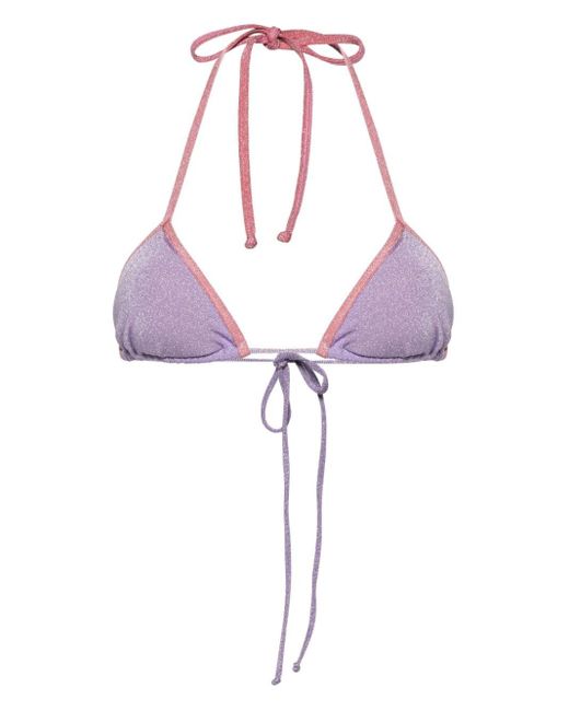 Mc2 Saint Barth Pink Leah Lurex Bikini Top