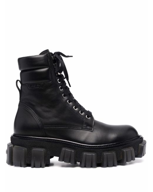 Amiri Leather Chunkysole Combat Boots in Black for Men Lyst