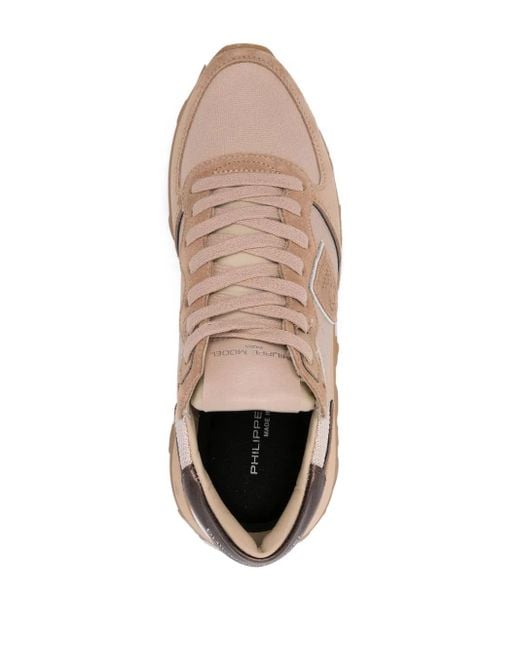 Philippe Model Pink Panelled Suede Mesh Sneakers