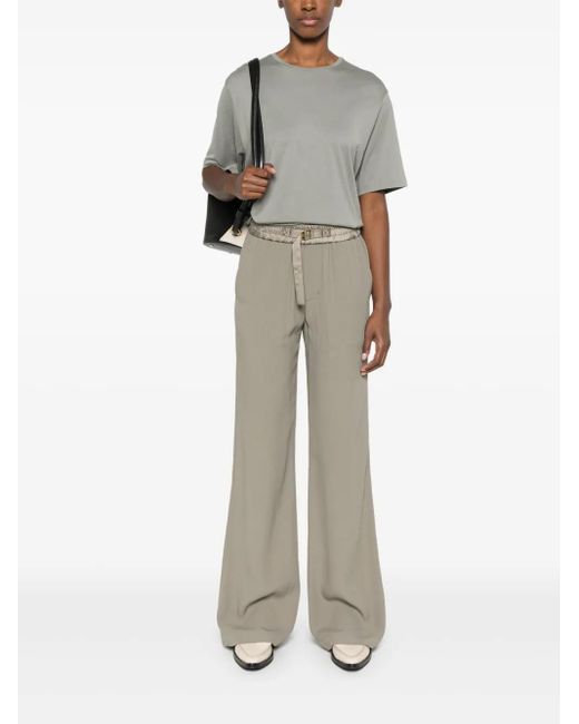 AMI Natural Drawstring Palazzo Pants