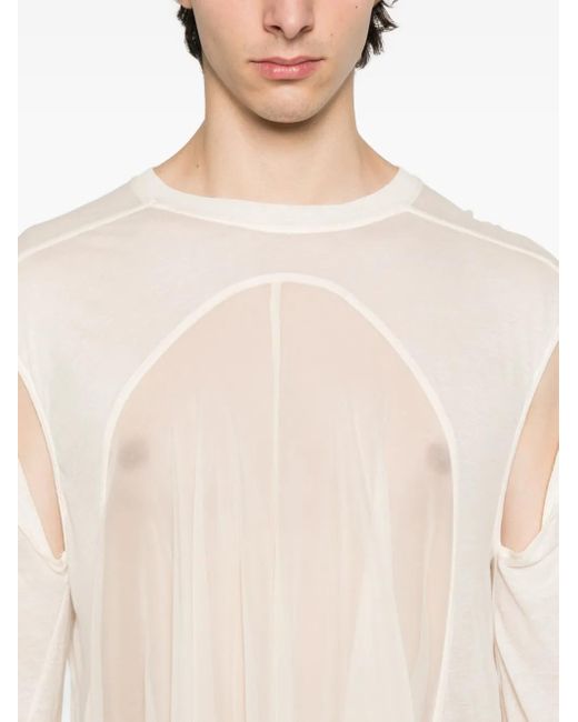 Rick Owens Hollywood Drain Geplooid Gedrapeerd T-Shirt in het White voor heren