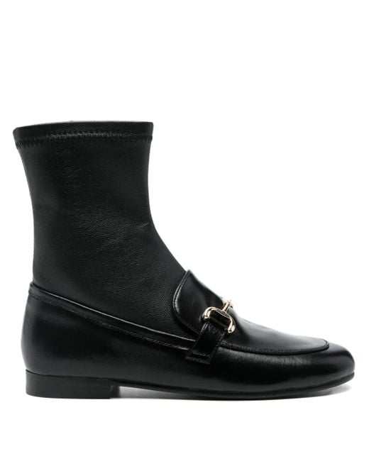 Bibi Lou Black Buckle-Detail Sock Boots
