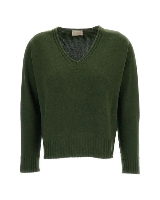 Drumohr Green V-Neck Cashmere Sweater