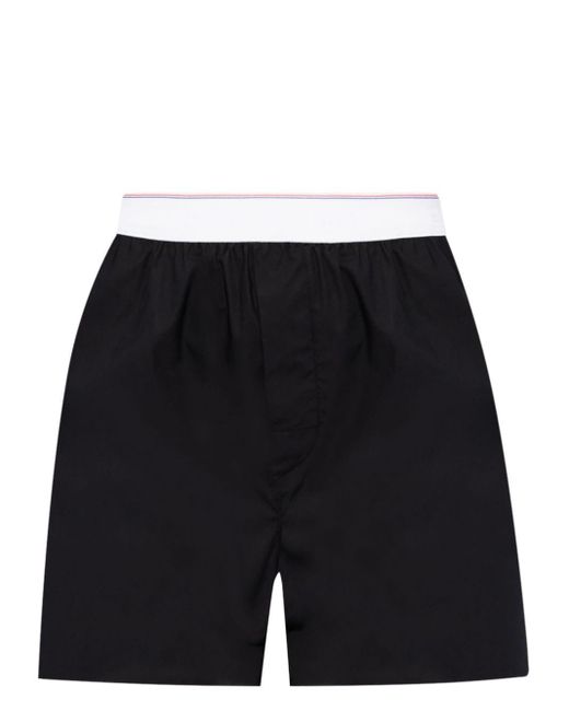 Alexander Wang Logo-waistband Cotton Shorts in het Black