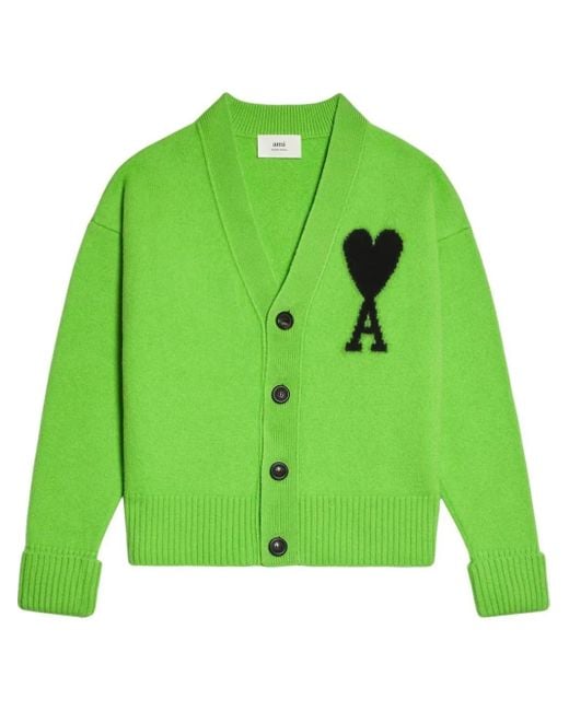 AMI Green Ami De Coeur Cardigan