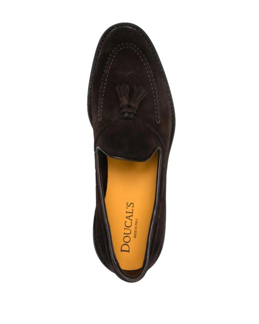 Doucal's Black Tassel-Detailed Loafers for men
