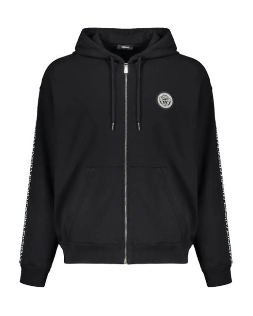 Versace Black Cotton Hoodie for men