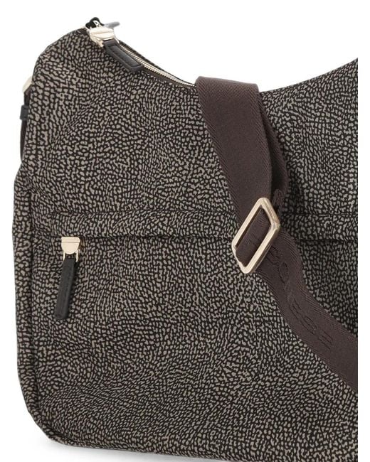 Borbonese Gray B-Club Luna Op-Printed Shoulder Bag
