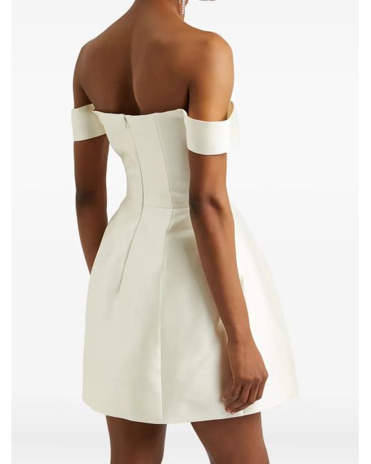 De La Vali Satijnen Mini-Jurk Met Afwerking Van Kant in het White