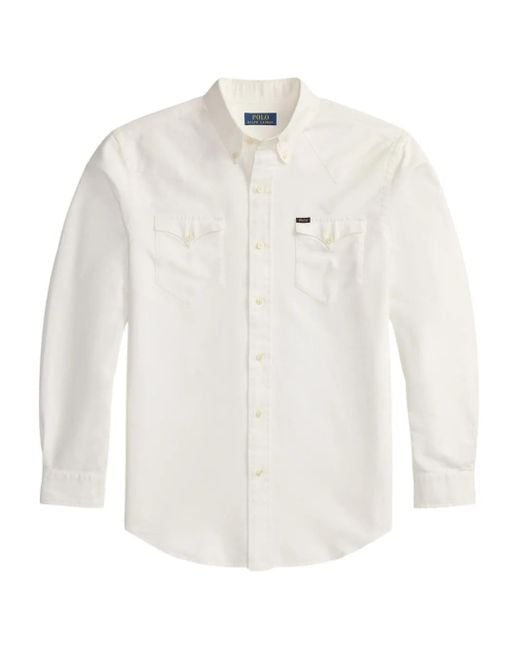 メンズ Polo Ralph Lauren ロングスリーブ シャツ White