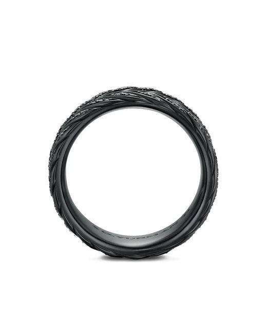 David Yurman Black Chevron Pavé Diamond Band Ring (9Mm) for men