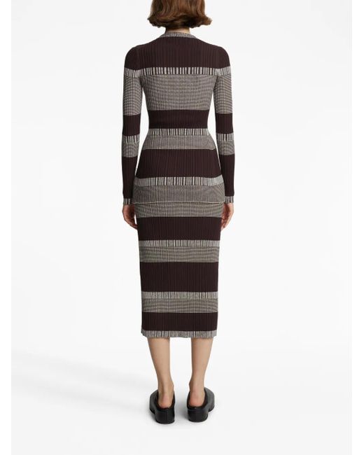 Proenza Schouler Black Striped Midi Skirt