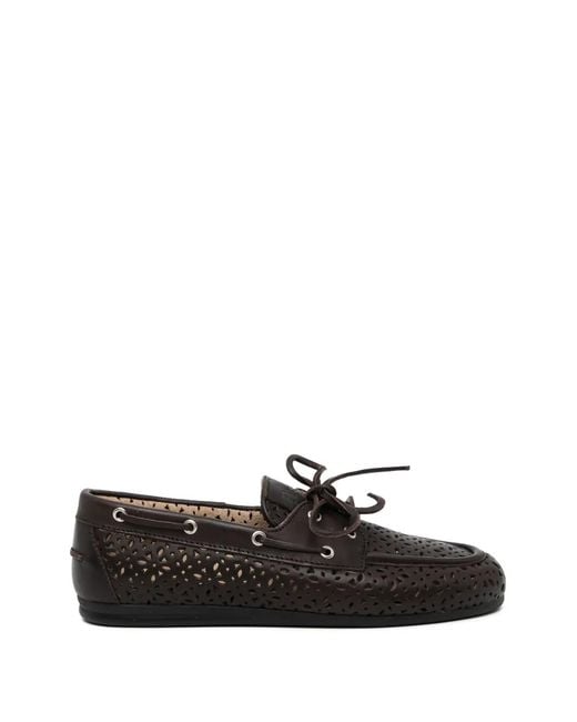 POSA White Perforated Loafers