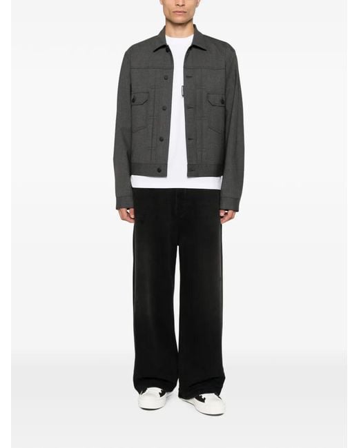 DSquared² Gray Button-Up Pocket-Detail Jacket for men